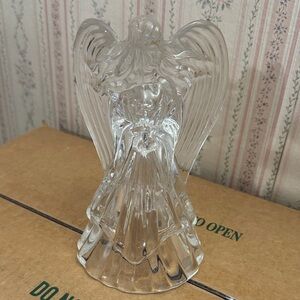 Crystal Clear Glass Angel Sculpture